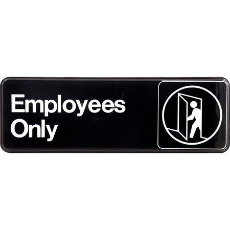 HILLMAN 3 x 9 in. Black Plastic Employees Only Visual Sign -  6 Piece, 5PK 841744